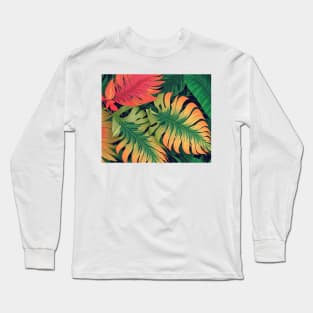 Tropical leaves Long Sleeve T-Shirt